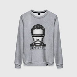 Свитшот хлопковый женский Everyboy Lies, цвет: меланж