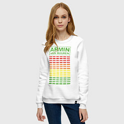 Свитшот хлопковый женский Armin van Buuren: EQ, цвет: белый — фото 2