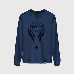 Свитшот хлопковый женский Fragile Express, цвет: тёмно-синий
