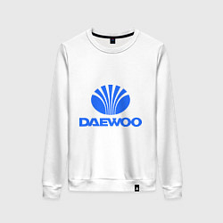 Свитшот хлопковый женский Logo daewoo, цвет: белый