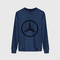Свитшот хлопковый женский Mercedes-Benz logo, цвет: тёмно-синий