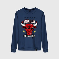 Свитшот хлопковый женский Chicago Bulls est. 1966, цвет: тёмно-синий