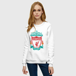 Свитшот хлопковый женский Liverpool FC, цвет: белый — фото 2