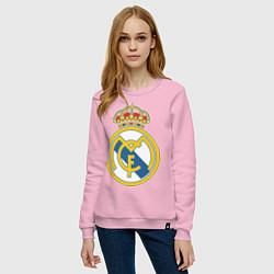 Свитшот хлопковый женский Real Madrid FC, цвет: светло-розовый — фото 2