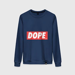 Свитшот хлопковый женский Dope Logo, цвет: тёмно-синий