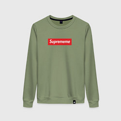 Свитшот хлопковый женский Suprememe, цвет: авокадо