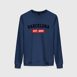Свитшот хлопковый женский FC Barcelona Est. 1899, цвет: тёмно-синий