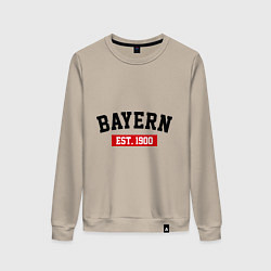 Свитшот хлопковый женский FC Bayern Est. 1900, цвет: миндальный