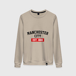 Свитшот хлопковый женский FC Manchester City Est. 1880, цвет: миндальный