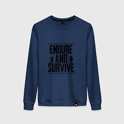 Свитшот хлопковый женский Endure & Survive, цвет: тёмно-синий
