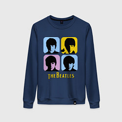 Свитшот хлопковый женский The Beatles: pop-art, цвет: тёмно-синий