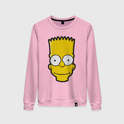 Свитшот хлопковый женский Довольный Барт, цвет: светло-розовый