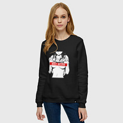 Свитшот хлопковый женский WAIFU MATERIAL, цвет: черный — фото 2