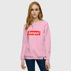 Свитшот хлопковый женский Senpai Supreme, цвет: светло-розовый — фото 2
