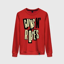 Свитшот хлопковый женский Guns n Roses: cream, цвет: красный