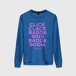 Свитшот хлопковый женский Click Clack Black Pink, цвет: синий