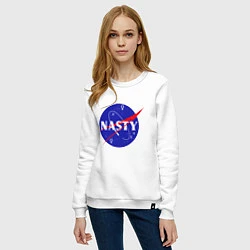 Свитшот хлопковый женский Nasty NASA, цвет: белый — фото 2