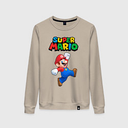 Свитшот хлопковый женский Super Mario, цвет: миндальный