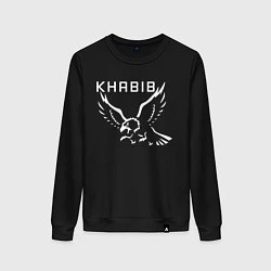 Свитшот хлопковый женский Khabib Eagle, цвет: черный