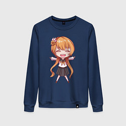 Свитшот хлопковый женский Милая аниме девочка, цвет: тёмно-синий