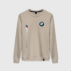 Свитшот хлопковый женский BMW M PERFORMANCE БМВ, цвет: миндальный