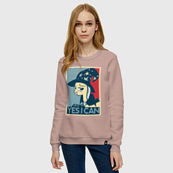 Свитшот хлопковый женский MLP: Yes I Can, цвет: пыльно-розовый — фото 2