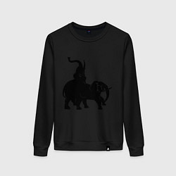 Свитшот хлопковый женский Рев слонов, цвет: черный