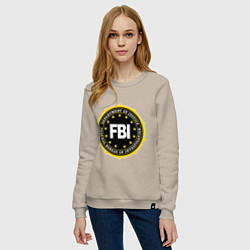 Свитшот хлопковый женский FBI Departament, цвет: миндальный — фото 2