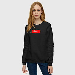 Свитшот хлопковый женский Fuck Supreme, цвет: черный — фото 2