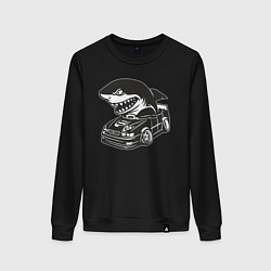 Свитшот хлопковый женский Акула на Тойоте, цвет: черный