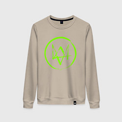 Свитшот хлопковый женский Watch Dogs: Green Logo, цвет: миндальный