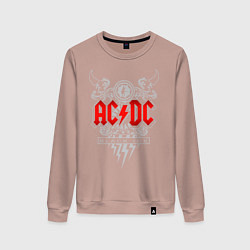 Свитшот хлопковый женский AC/DC: Black Ice, цвет: пыльно-розовый
