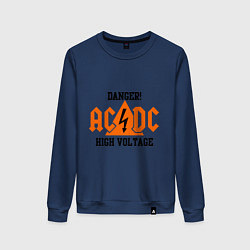 Свитшот хлопковый женский AC/DC: High Voltage, цвет: тёмно-синий