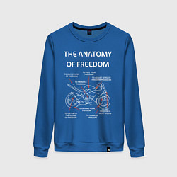 Свитшот хлопковый женский The Anatomy of Freedom, цвет: синий