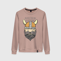 Свитшот хлопковый женский Born to be a Viking, цвет: пыльно-розовый