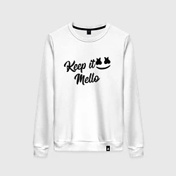 Свитшот хлопковый женский Keep it Mello, цвет: белый