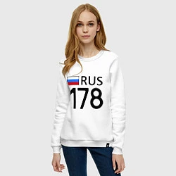 Свитшот хлопковый женский RUS 178, цвет: белый — фото 2