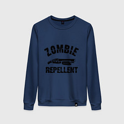 Свитшот хлопковый женский Zombie repellent, цвет: тёмно-синий