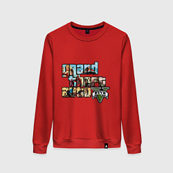 Свитшот хлопковый женский GTA 5 Stories, цвет: красный