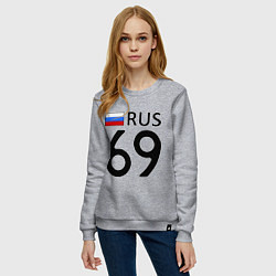 Свитшот хлопковый женский RUS 69, цвет: меланж — фото 2