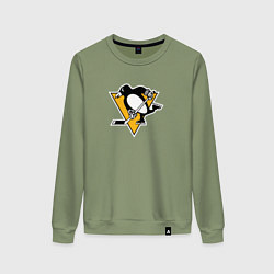 Свитшот хлопковый женский Pittsburgh Penguins: Evgeni Malkin, цвет: авокадо