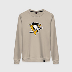 Свитшот хлопковый женский Pittsburgh Penguins: Evgeni Malkin, цвет: миндальный