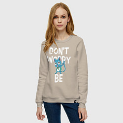 Свитшот хлопковый женский Dont Worry be Fairy Tail, цвет: миндальный — фото 2