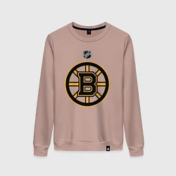 Свитшот хлопковый женский Boston Bruins NHL, цвет: пыльно-розовый