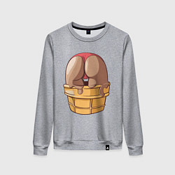 Свитшот хлопковый женский Eat me, цвет: меланж