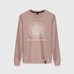 Свитшот хлопковый женский BRING ME THE HORIZON, цвет: пыльно-розовый