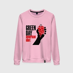 Свитшот хлопковый женский Green Day: American idiot, цвет: светло-розовый