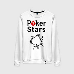 Свитшот хлопковый женский Poker Stars, цвет: белый