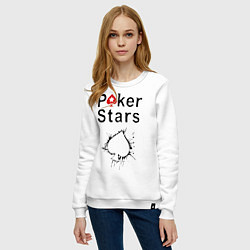 Свитшот хлопковый женский Poker Stars, цвет: белый — фото 2