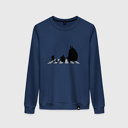 Свитшот хлопковый женский Totoro Beatles, цвет: тёмно-синий
